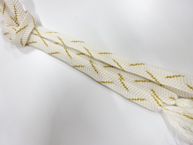JAPANESE KIMONO / HAND-TIED OBIJIME CORD / SILK
